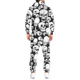 Skull Apparel 3D Printed Jumpsuit Zipper Hoodie Skull Loose