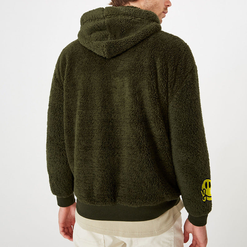 Mens Sweaters Man Fall Outfits Hooded Sweater Long Sleeve Men's Top Pullover Loose Printed Men