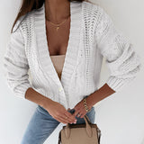 Women Cardigan Knit Sweater Women's Autumn and Winter Button Sweater Cardigan