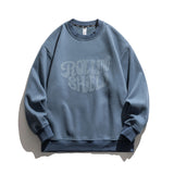 Man Fall Outfis Autumn Clothing Retro Alphabet Printed Crew Neck Sweatshirt Men and Women Loose Couple Casual Top