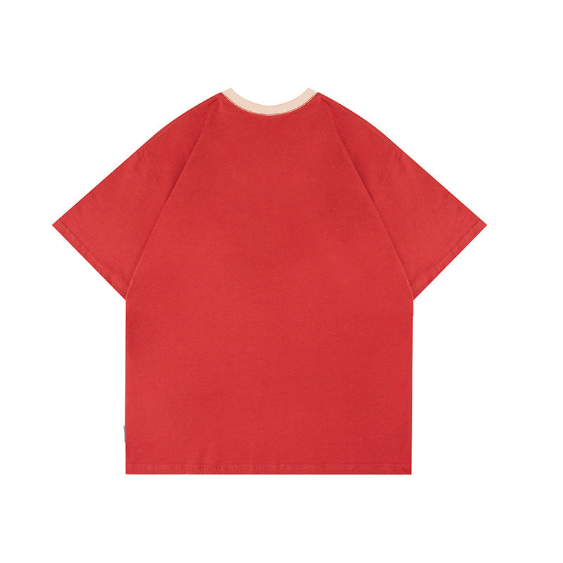 Men T Shitrs Letter Printed Round Neck