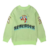 Men Sweater Embroidered Letter Jacquard Sweater Sweater Men's Long Sleeve