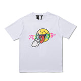 Vlone T Shirt Rainbow Smiley Face Short Sleeve Men And Women Loose Half-Sleeve Summer Wear