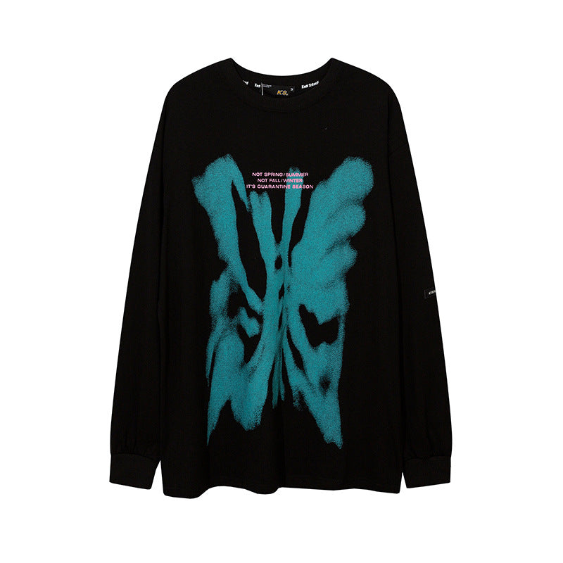 Man Fall Outfits T Shirt Men and Women Couple Long Grapefruit T-shirt
