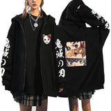 Anime Hoddies Anime Kimetsu No Yaiba Zipper Sweater
