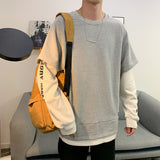 Men's Sweatshirt Fall Loose-Fitting Pullover round-Neck Jacket