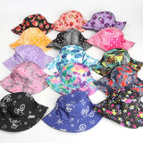 Bucket Hat Fishing Cap Cotton Print Fisherman Hat Cartoon Bucket Hat Female Printing Leaves Sunshade Sun Protection Hat