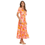 Gypsy Girl Outfits Dress V-neck Short Sleeve Beach Vacation