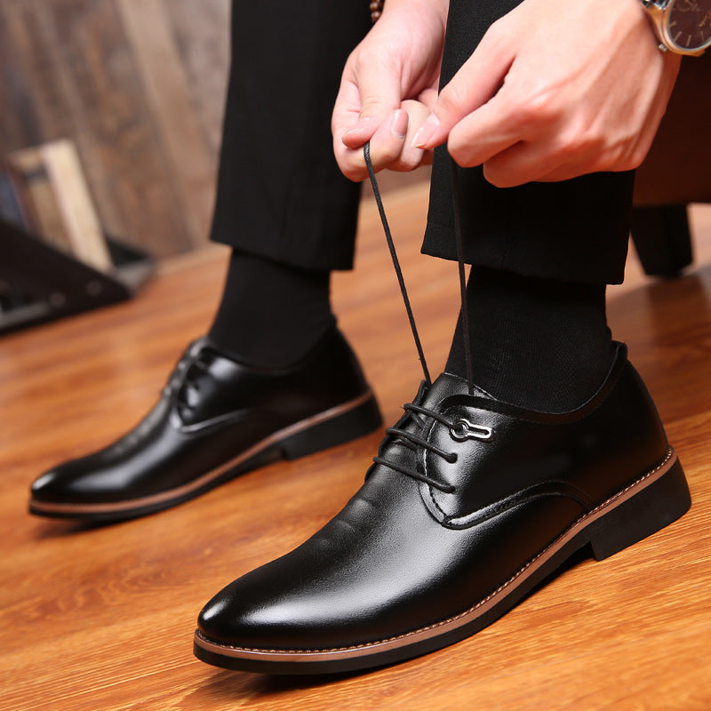 Men's Dress Shoes Classic Leather Oxfords Casual Cushioned Loafer Spring Men's Breathable Rubber Low-Top Business