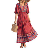 Gypsy Style Dresses Bohemian Beach Vacation Large Swing Dress