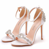 Nude Heels for Wedding Stiletto High Heel Sandals Wedding Shoes