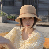 Women Bucket Hat Twist Decorative Breathable Fisherman Bowler Hat