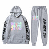 Never Broke Again Hoodie Casual Hooded Sweatshirt Casual Sports Pants