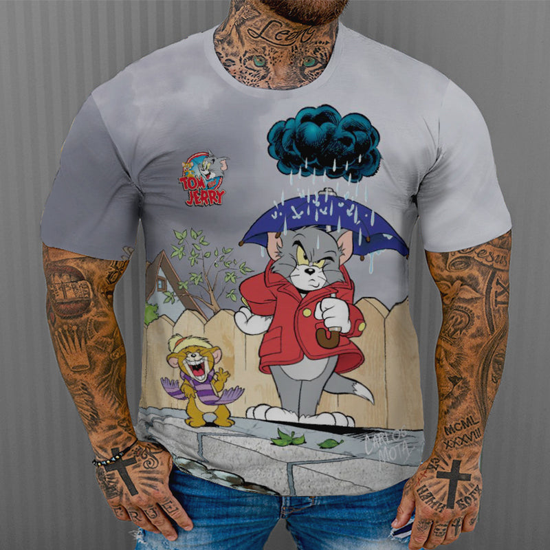 Tom And Jerry T Shirt Digital Printing Anime Cat And Mouse