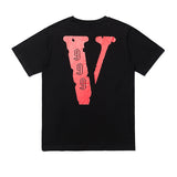 Vlone T Shirt Printed High Street Loose Hip Hop Back Large V Short Sleeve T-Shirt