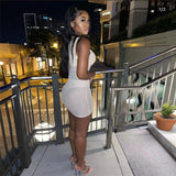 Music Festivals Rave Outfits Dress Summer Women's round Neck Sleeveless Slim Dress