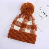 Red Beanie Hat Cotton Wool Hat Wool Fashion Plaid