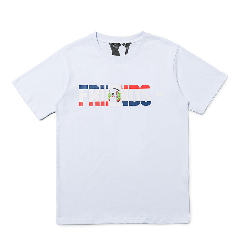 Vlone Mexico Friends Shirt Short Sleeve Friends Loose Cotton Street Hip-Hop Men'S And Women'S T-Shirt
