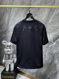 CHH Chrome Hearts T Shirts Heavy Industry Leather Patchwork Cross Short Sleeve T-shirt