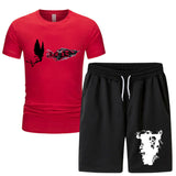 Vlone T Shirts & Shorts 2 Piece Set Men'S Summer Sports Fitness Casual Shorts Suit