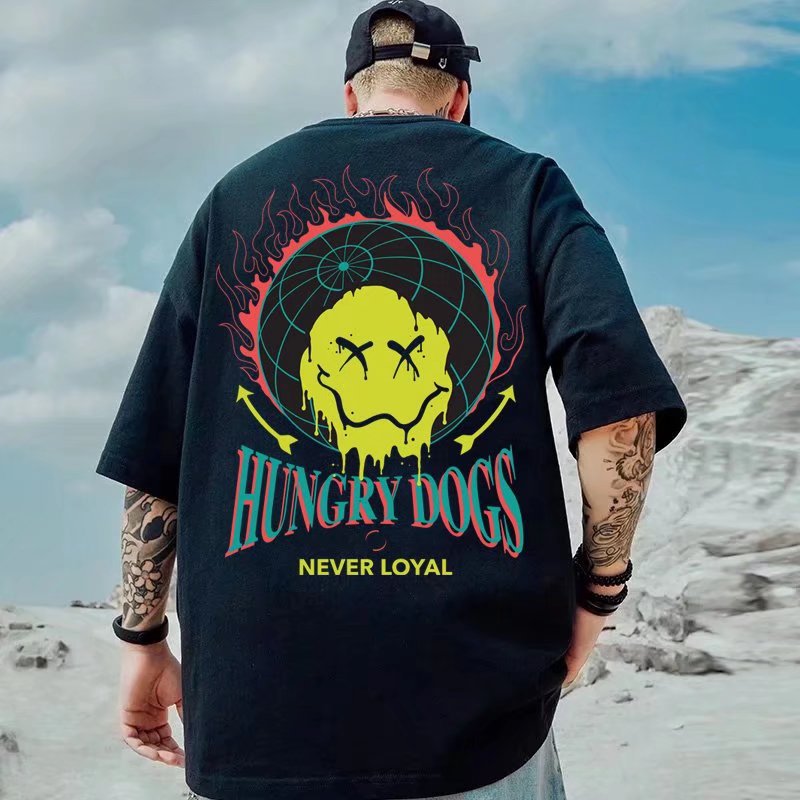 Men T-Shirts Printed Loose Half Sleeve