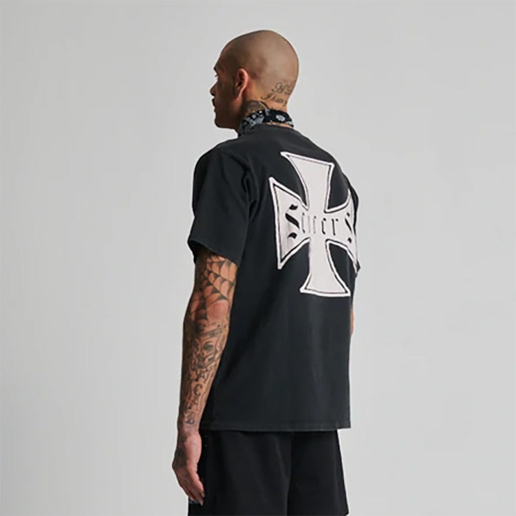 Askyurself T Shirt Casual Loose Men's and Women's Short-Sleeved T-shirt Black