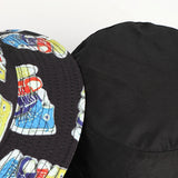 Bucket Hat Fishing Cap Cotton Print Fisherman Hat Bucket Hat Men's and Women's Cartoon Printed Sun Hat