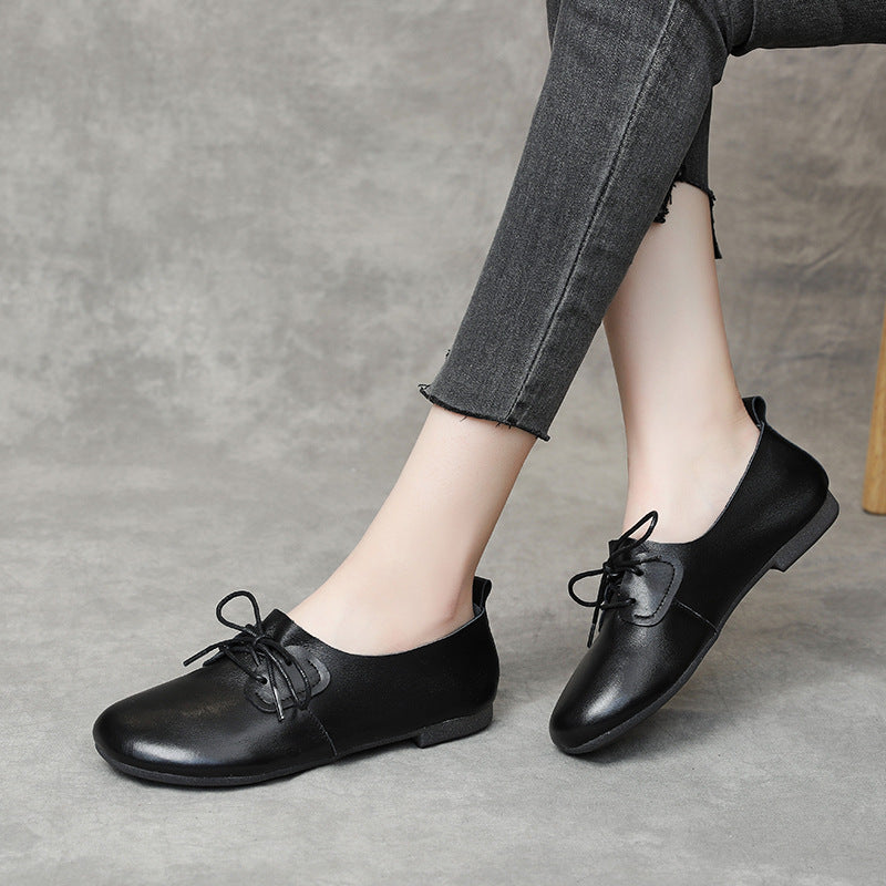 Women Black Dress Shoes Calf Leather Shoes