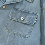 Men Denim Jackets Solid Color Multi-Pocket Lapel Denim Jacket Vintage