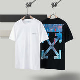 Off White T Shirt Ow Men'S And Women'S Short Sleeve Tshirt Cotton Back Arrow Round Neck Loose Owt