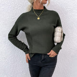Women Pullover Knit Sweater Autumn and Winter Solid Color Turtleneck Sweater Women's Top