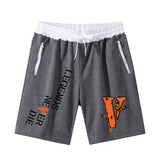 Vlone Shorts Printed Shorts Men'S Summer Cotton Casual Beach Pants