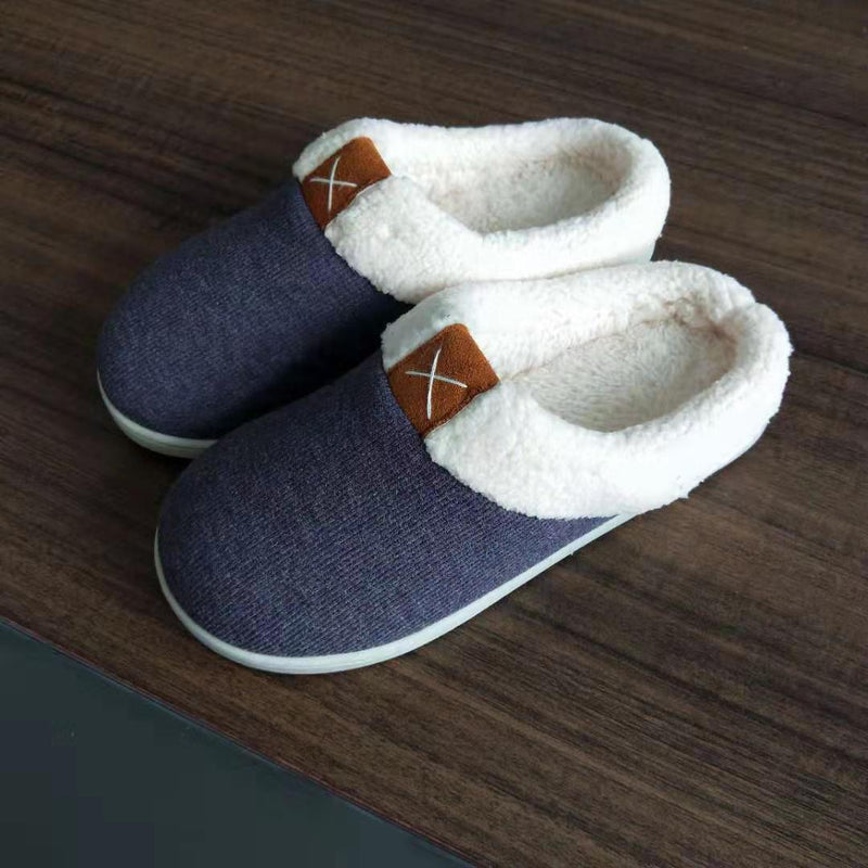 Cotton Slides Cotton Home Sewing Shoes Artificial Wool Flat-Heeled Slippers