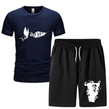 Vlone T Shirts & Shorts 2 Piece Set Men'S Summer Sports Fitness Casual Shorts Suit