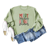 Merry and Bright Sweatshirts Merry Teacher Bright Casual round Neck Sweater