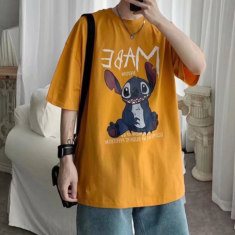 Men T-Shirts Loose Printed Half Sleeve