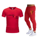 Vlone T Shirts & Pants 2 Piece Set T-Shirt Men'S Suit Printed Sports