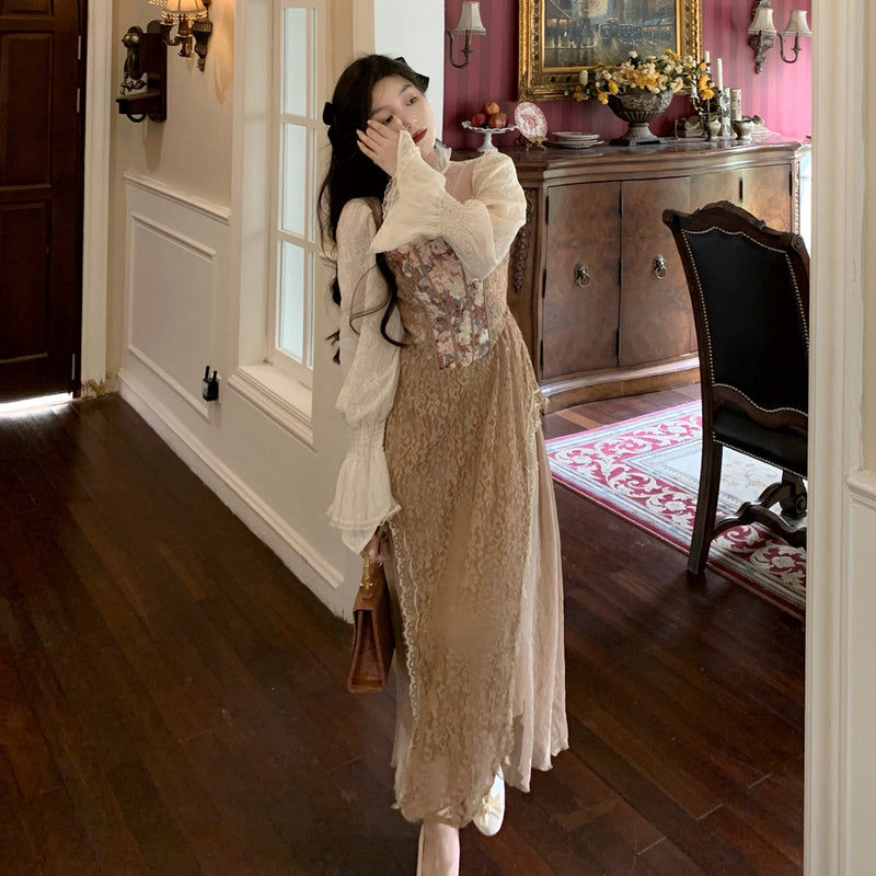 Betty Draper Valentine's Day Dress Retro Fairy Dress Temperament Lace Skirt