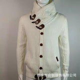 Baja Hoodie Knitted Coat Turtleneck Buttons