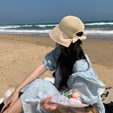 Women Bucket Hat Bowknot Sun Hat