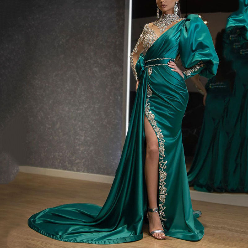 Long Homecoming Dresses Fishtail Silver Stage Dress