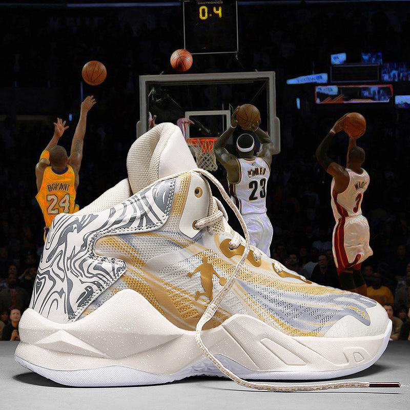 Men Basketball Shoeses Men's High-Top Mesh Breathable Sneakers