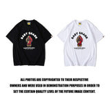 Bathing Ape T Shirt Spring/Summer Red Shark Pattern T-shirt Short Sleeve