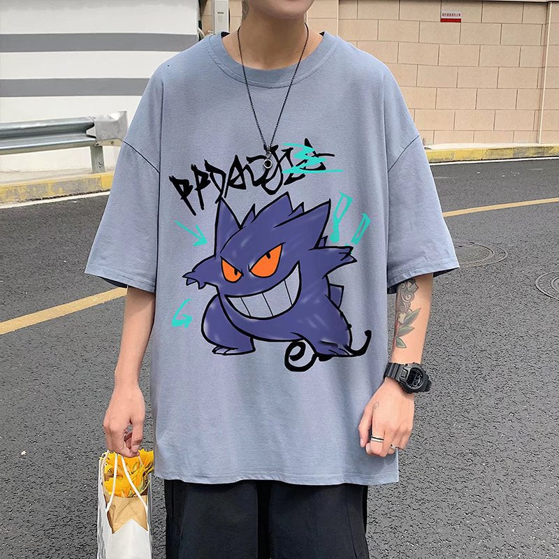 Men T-shirt round Neck Letter Print Loose