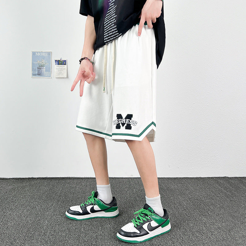 Men White Shorts Men's Summer Loose Sports Pirate Shorts Casual Pants