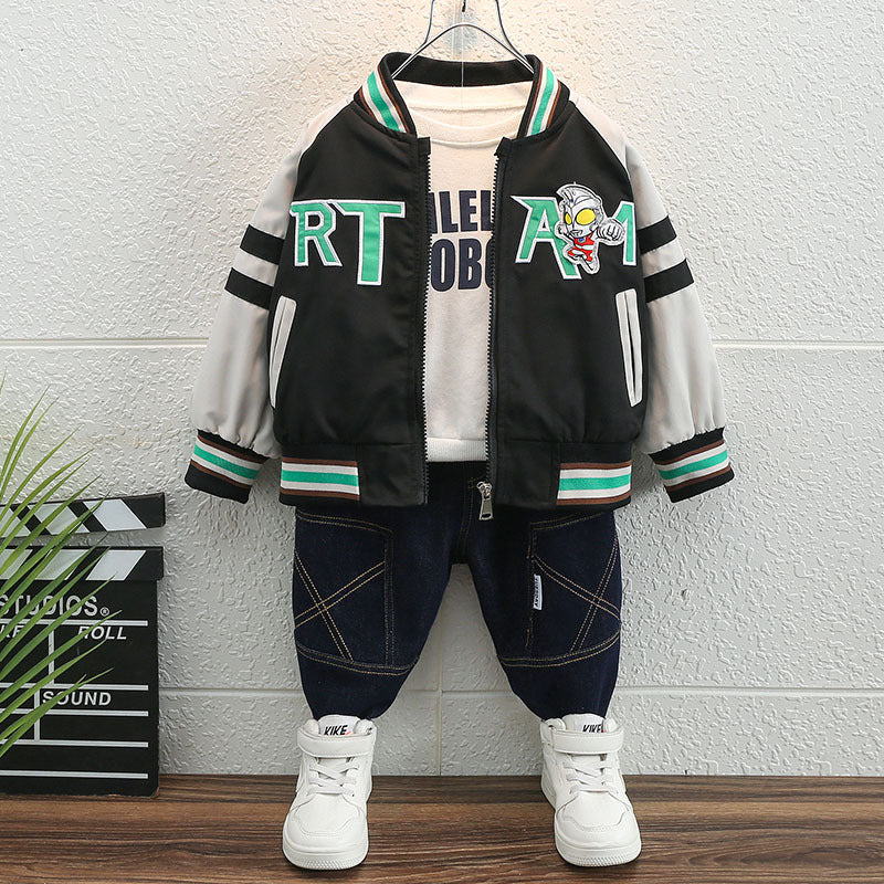 Toddler Boys Jackets Coat Spring and Autumn Baseball Uniform Jacket