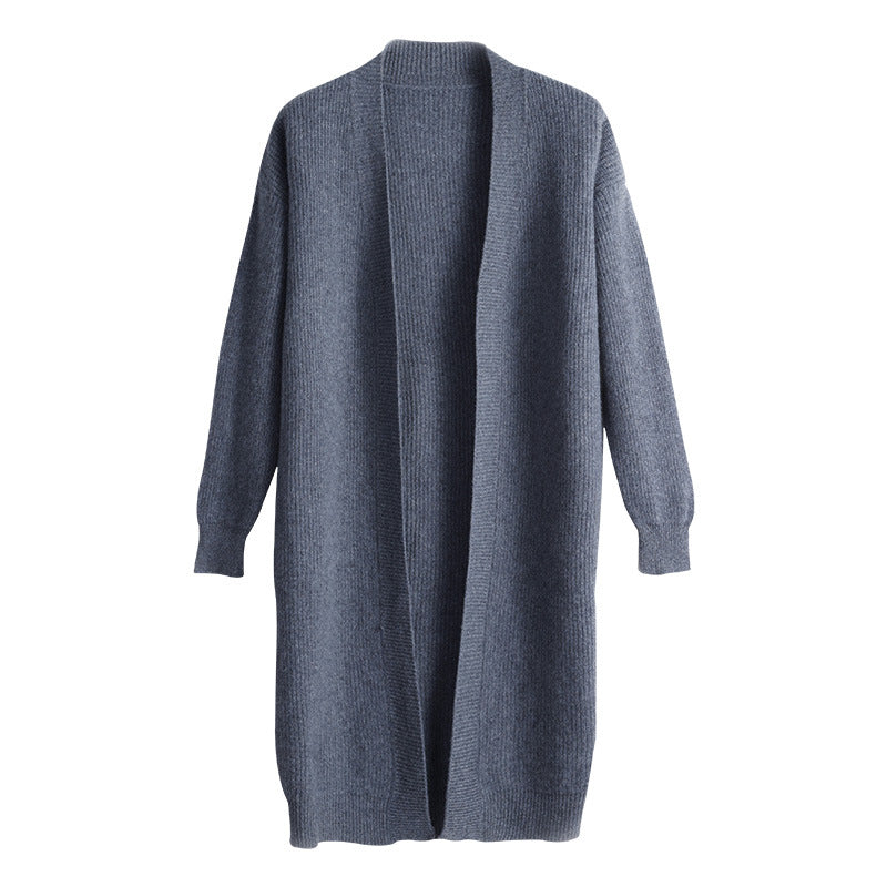 Naomi Watts Gypsy Outfits Spring Loose Mid-Length Knitted Cardigan Lazy Sweater Coat