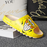 Mens Slide Summer Slippers Men'S Shoes Sesame Street Graffiti Casual Slippers