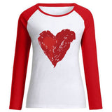 Valentine's Day T Shirt Fall Graffiti Printing Women's Top