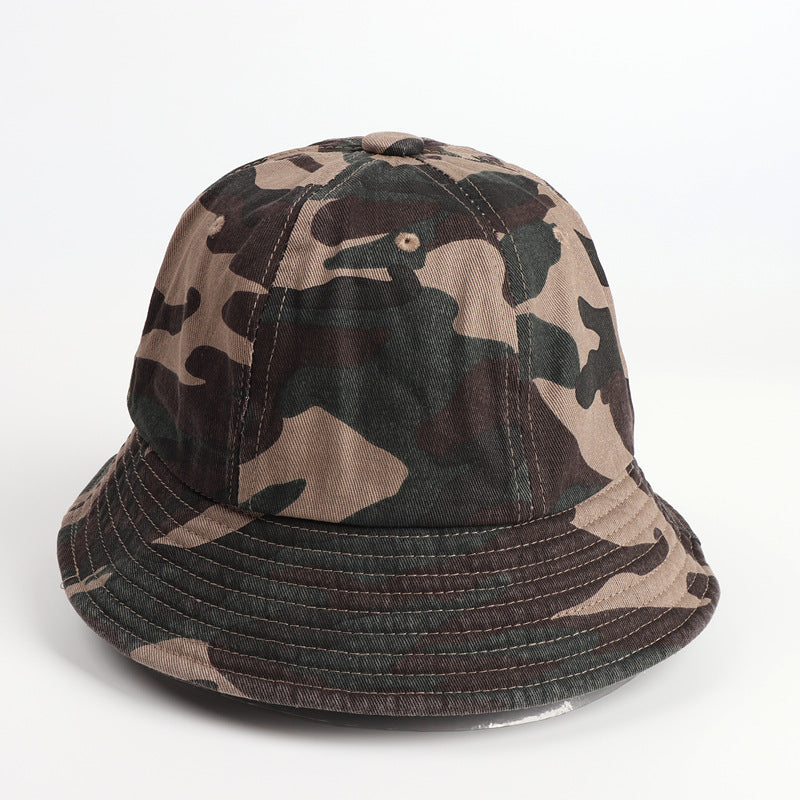 Bucket Hat Fishing Cap Cotton Print Fisherman Hat Camouflage Hat Men Solid Color Fashion